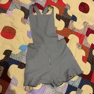 Dollskill black and white gingham overall romper
